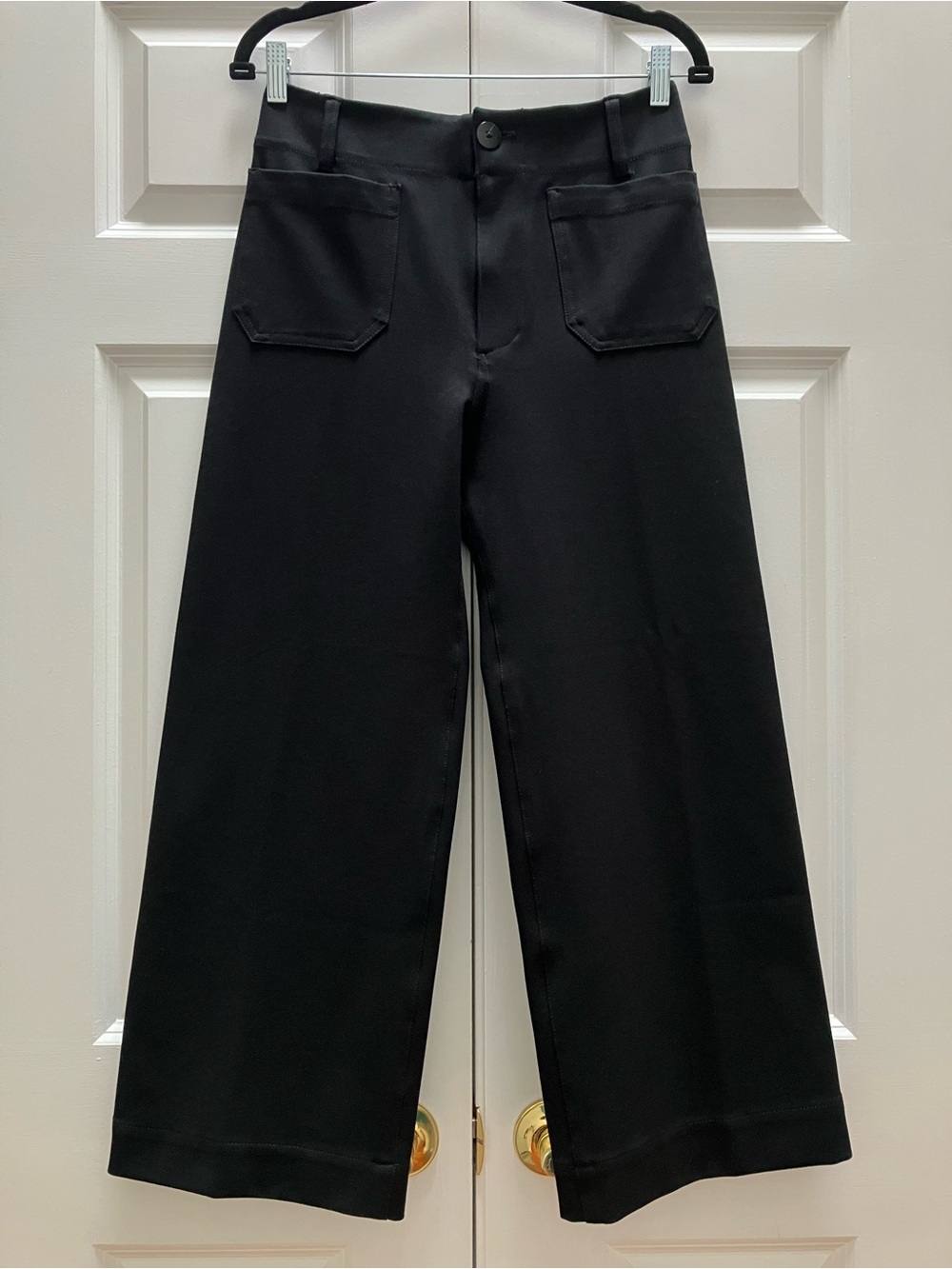 Anthropologie Maeve The Colette Ponte Crop Wide Leg Pants Black size 27 - Picture 3 of 13